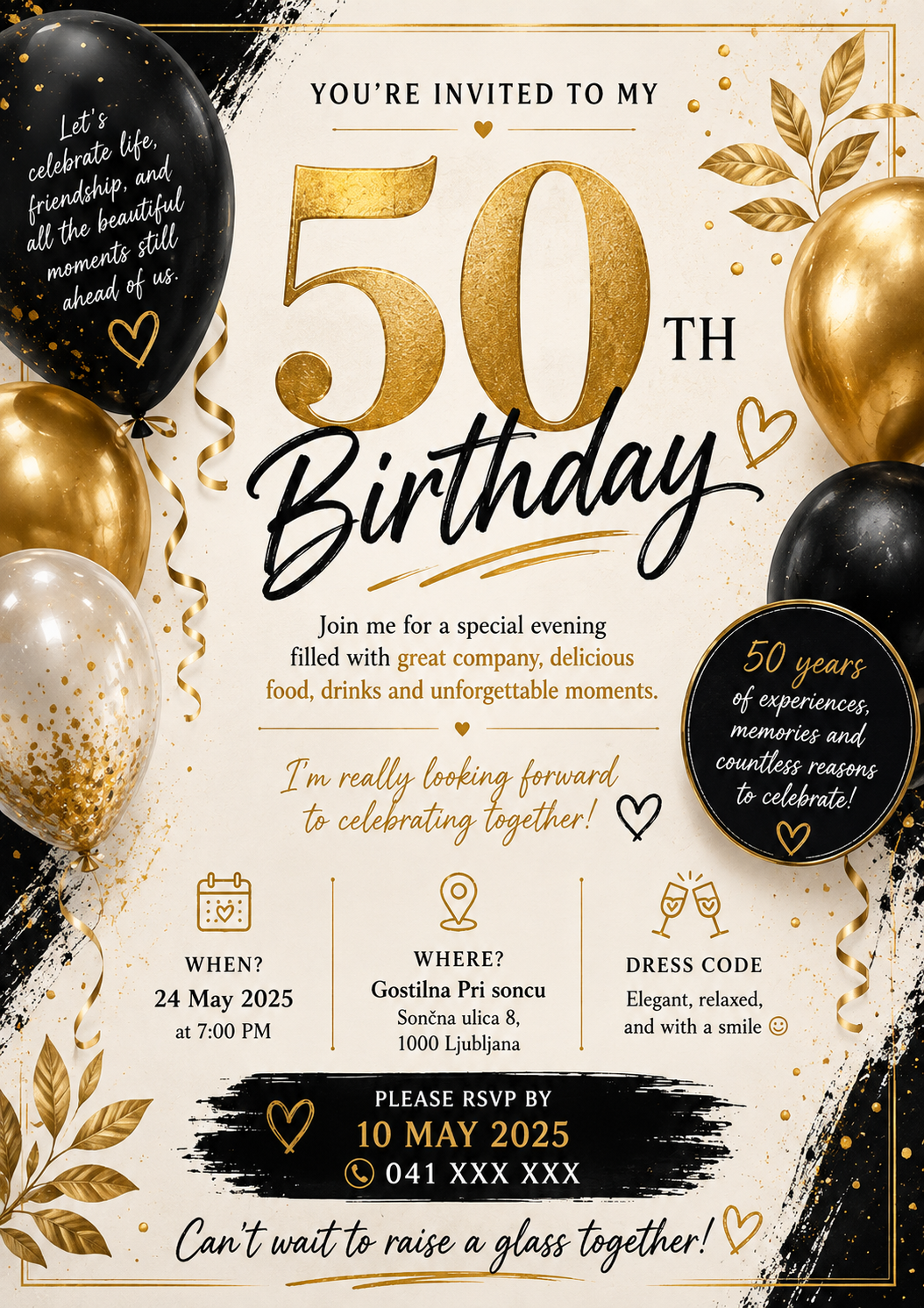 50th Birthday Invitation