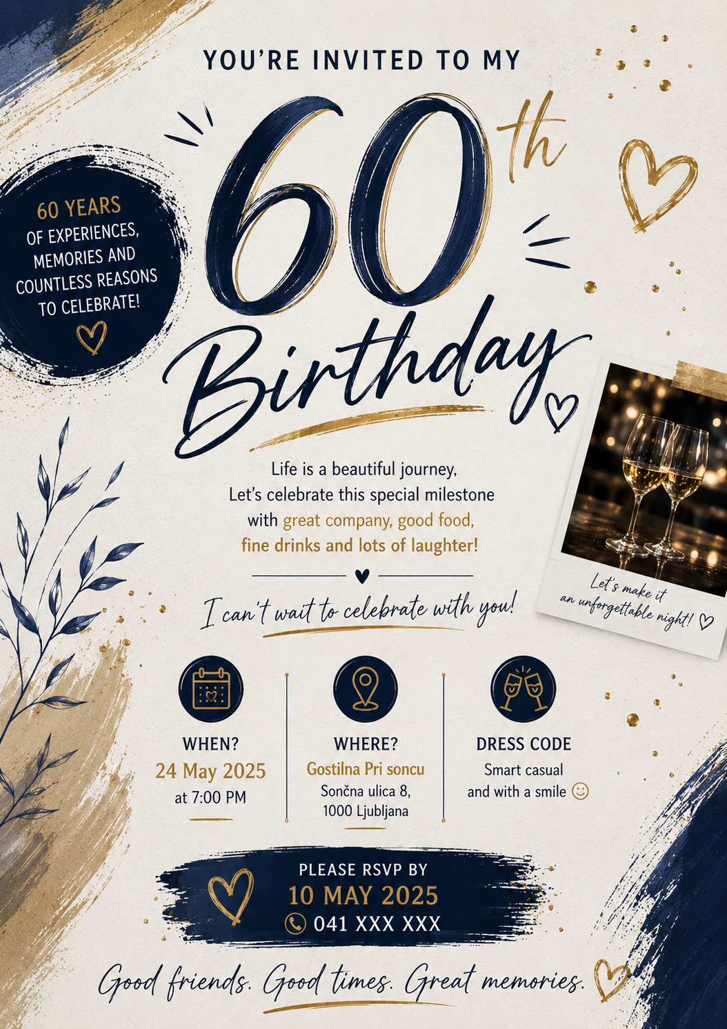 60th Birthday Invitation