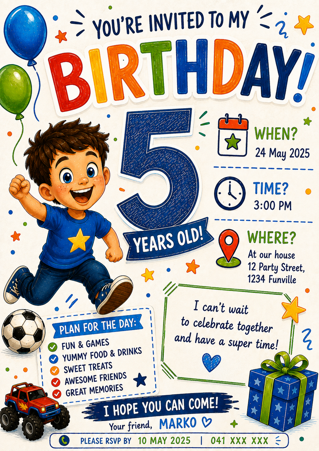Invitations for Boys