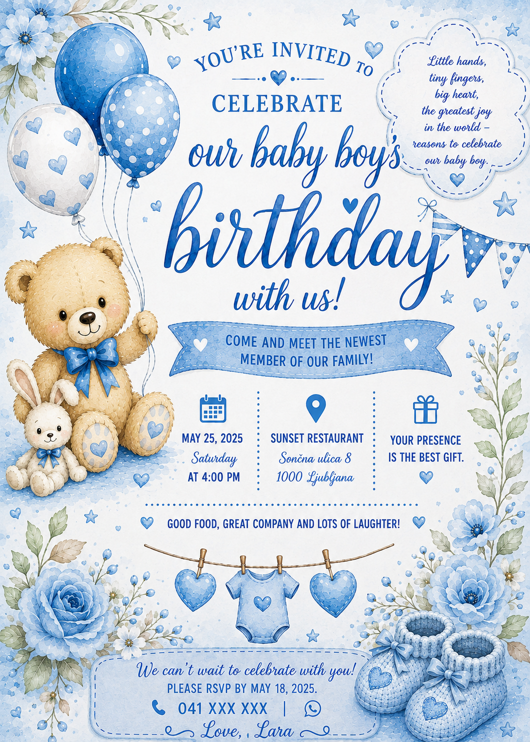Baby Boy Birth Announcement