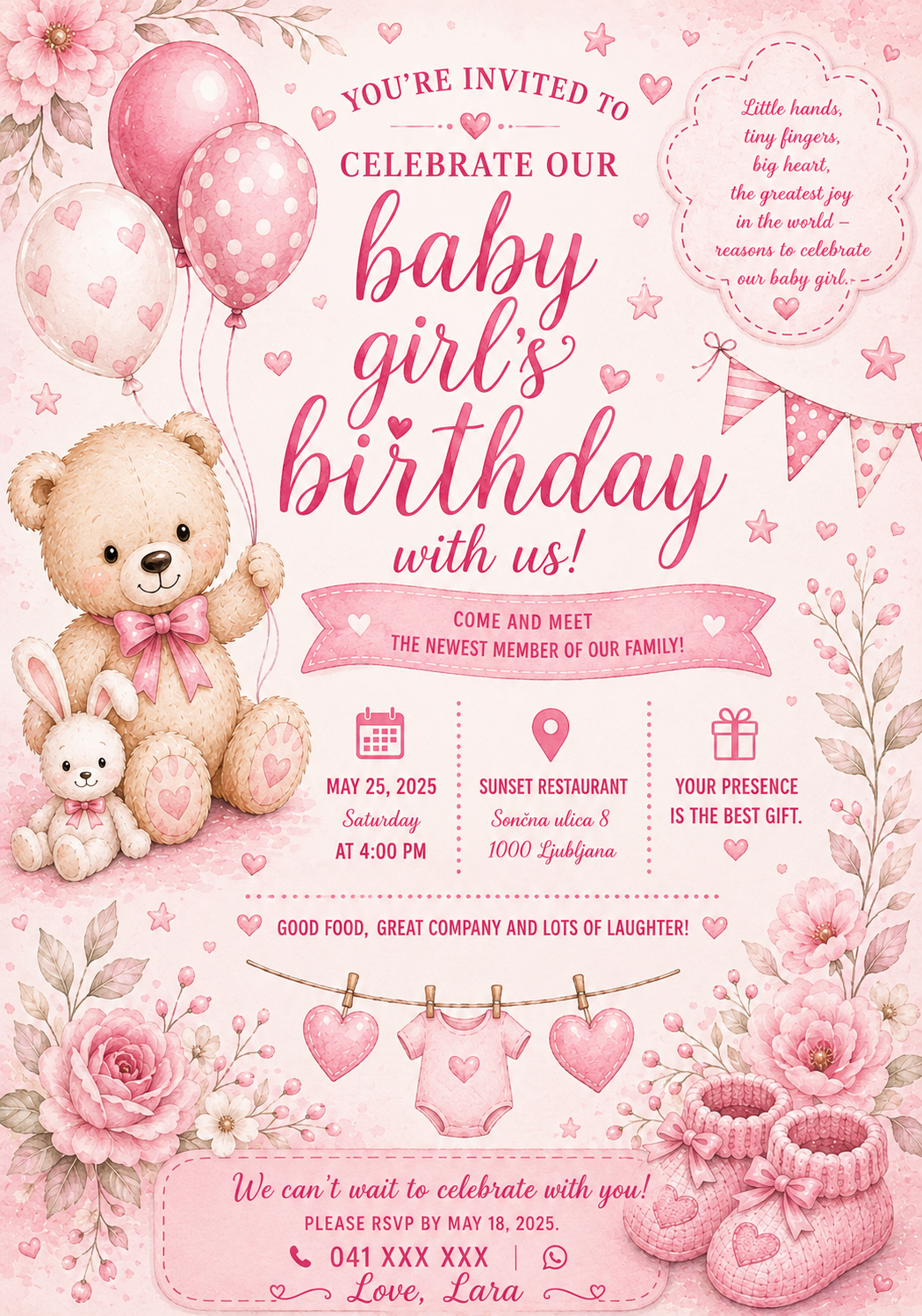 Baby Girl Birth Announcement