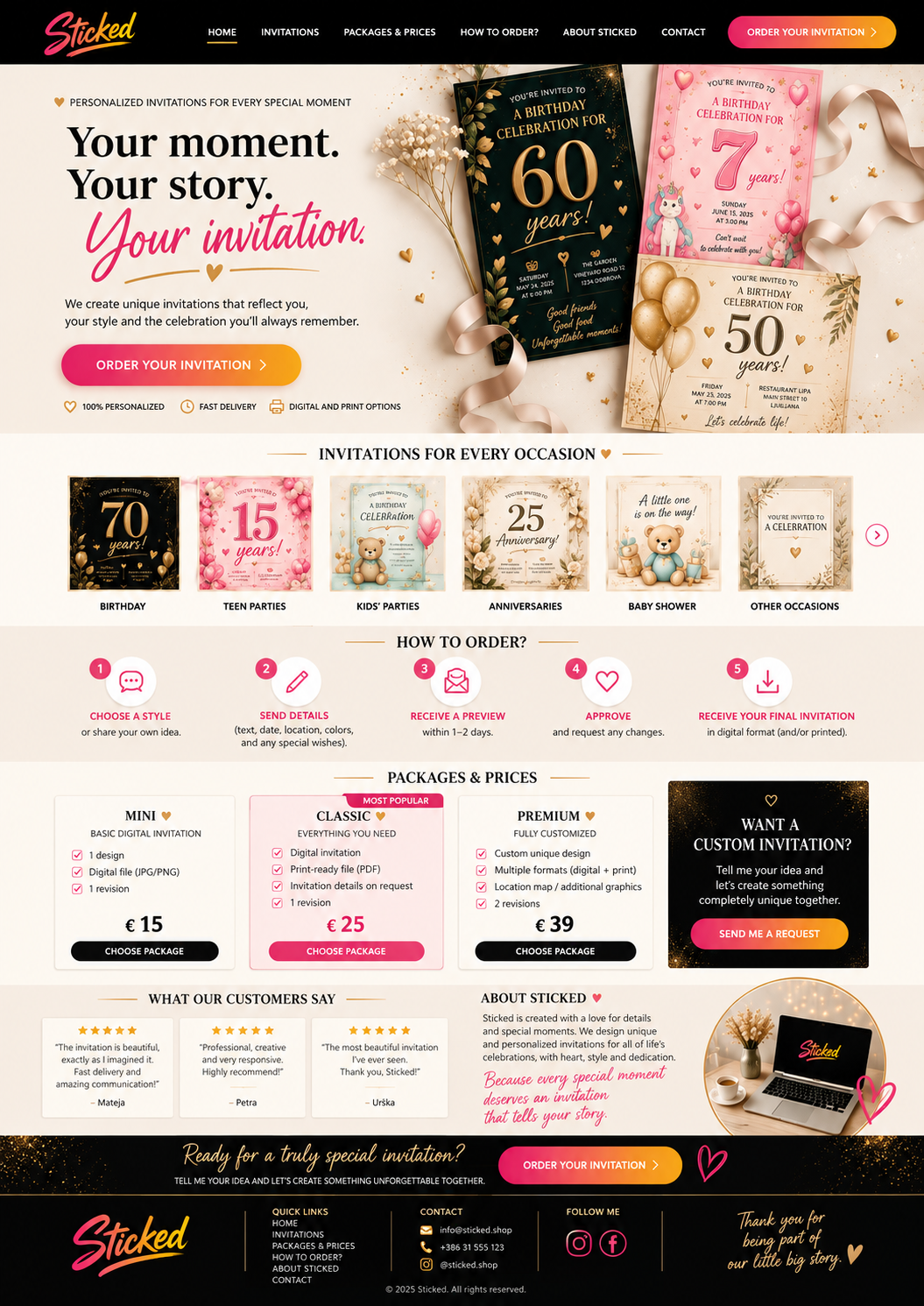 A personalized digital invitation shown on a phone